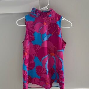 Cameran Wimbley Floral Sleeveless Top - Pink and Blue